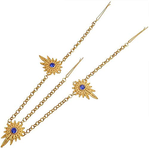 Preisvergleich Produktbild CKAWM Halskette Äthiopische Kopfbedeckung Goldfarbe Für Frauen Afrikanischer Haarkettenschmuck