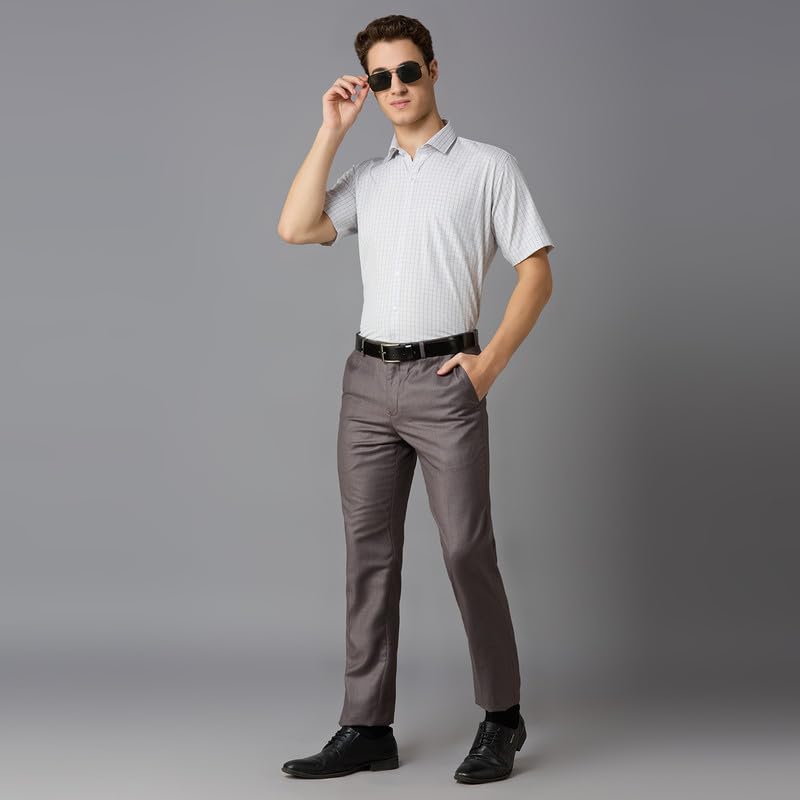 Image of Mark & Albert Men's Half Sleeves Cotton Formal Shirt