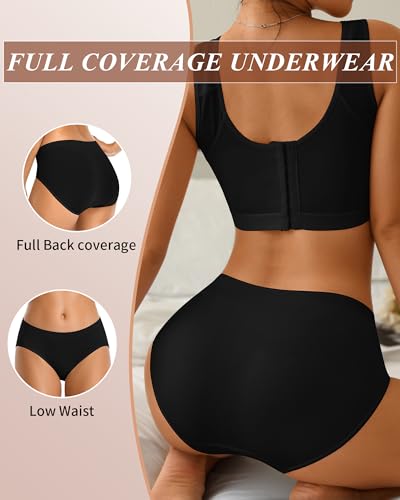 Image of CULAYII Womens Underwear Seamless Hipster Panties Wicking Underwear Soft Stretch Breathable Ladies Low Waisted Underwear