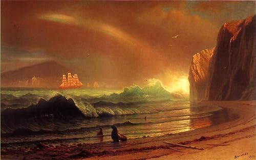 Arte de pared para salón u oficina: el Golden Gate de Albert Bierstadt en 60x90cm.