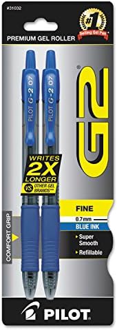 Pilot G2 Gel Roller Ball Pen, Blue, 0.7mm, 2 Pack image 4