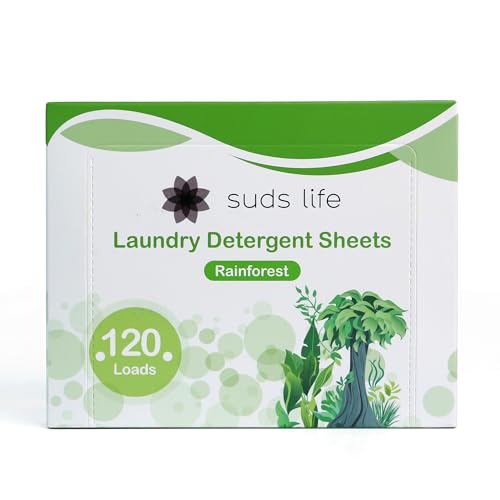 Suds Life Laundry Detergent Sheets (60 Sheets) Ocean Breeze, Lavender, Rainforest - Portable,...