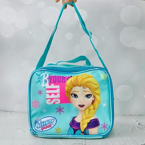 Image of Combo Set for Girls - 5 in 1 Back to School Hamper with Backpack, Lunch Bag, Tiffin Box, Water Bottle & Pencil Pouch - Complete School Essentials Gift Set for Kids (Blue Bag)
