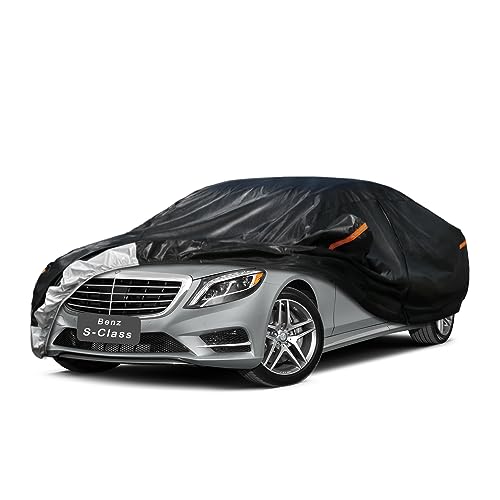 7 Layer Car Cover Custom Fit Mercedes-Benz S-Class S250 S300 S350 S400 S450 S550 S560 S600 (1972-2025) Waterproof All Weather, Heavy Duty Outdoor Snow