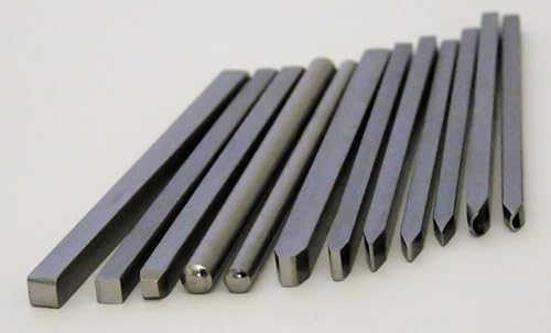 Bezel Chasing & Repoussé Tools Round, Rectangle, Square, Etc 12 Pc Set