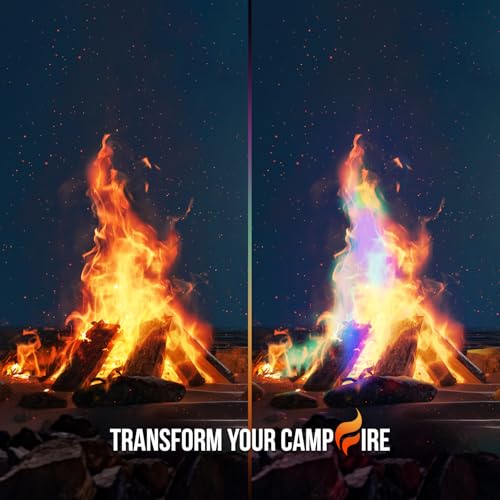 Fire Dazzle Fire Color Changing Packets - Fire Color Packets for Fire Pit, Campfires, Outdoor Fireplaces - 50 Pack Color Fire Packets, Camping Accessories for Kids and Adults