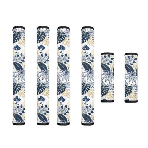 Image of Refrigerator Door Handle Covers Set of 6 Kitchen Electrical Appliance Decor Handles Keep Clean Anti-Slip Fridge Accessories Home Decor, Hawaii Floral Monstera Leaf