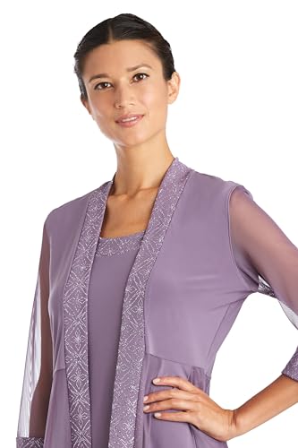 Image of R&M Richards Women's 2-Piece Jacket Dress Set | Knee Length Sheath W / 3 /4 Sleeve Jacket | Mother of The Bride Cocktail Party