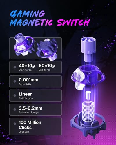 Image of GravaStar Mercury V75 Pro 75% Hall Effect Magnetic Switch Gaming Keyboard, Only Wired, Hot‑Swappable, 8000 Hz Polling, Dual‑Zone RGB, Semi‑Aluminum Frame