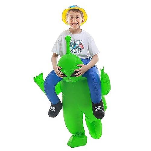 RHESHIN Alien Costume Gonflable Déguisements vert amusant Nouveau modèle pour Costumes d'Halloween gonflables Fête de cosplay de Noël Super drôle Adulte (Green 120-150 cm)