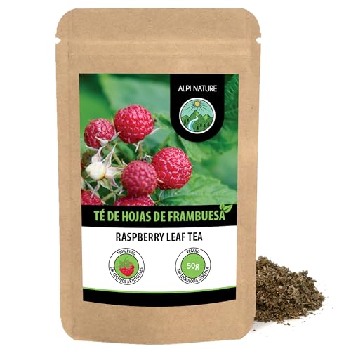 Alpi Nature Té de Hojas de Frambuesa 50g, Hojas de Frambuesa Secas y Cortadas, Té Suelto