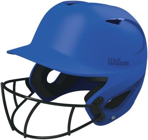 Wilson SuperFit Batting Helmet with HD Vision Softball Mask, Royal Blue