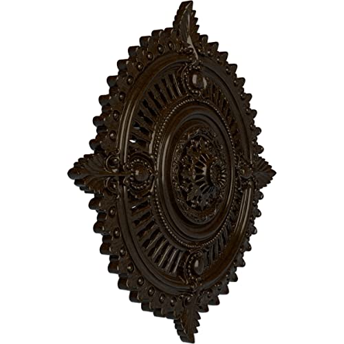 Image of 29 1 /8 inchOD x 1 1 /4 inchID x 4 inchP Haylynn Ceiling Medallion (Fits Canopies up to 1 1 /4 inch), Hand-Painted Bronze