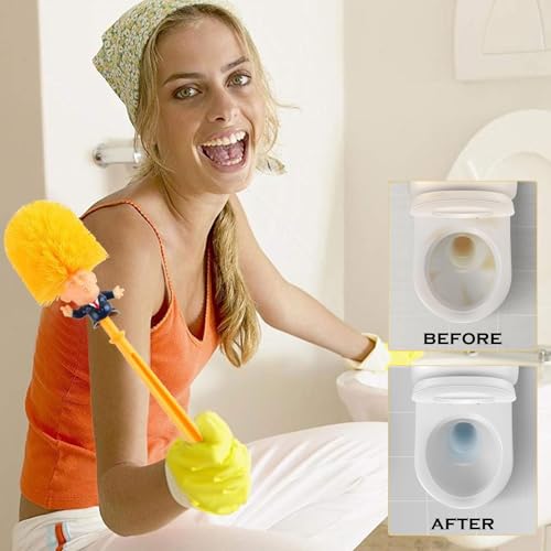 EnixwH 2 Stück Klobürste Lustig Toilet Brush ToilettenbüRste, Kreativer Badezimmer WC Bürste mit Langem Griff Und Aufbewahrungsständer, für Die Tägliche Reinigung Geeignet