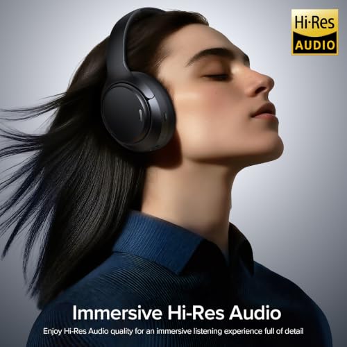 Hybrid Active Noise Cancelling Bluetooth 6.0 Headphones 120H Long Playtime, 6 ENC Mic, Over Ear Headphones Wireless, Hi-Res Audio, Memory Foam Earcup, Transparency Mode ANC Headphone for Travel Office - image 7