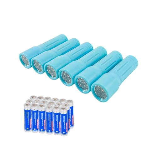 Lampe de poche à 9 LED puissante et compacte avec piles incluses et cordon antichoc