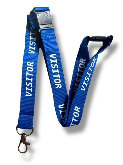 20mm Visitor Lanyard with 3 Point (Triple) Safety Breakaway (5, Blue)