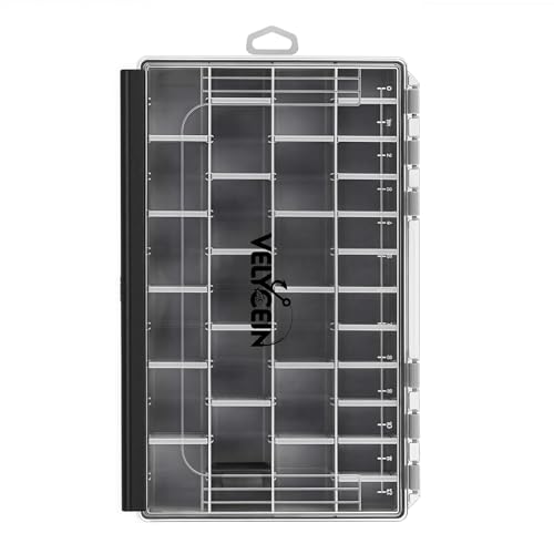 Image of Fishing Tackle Box,3700 Waterproof Tackle Tray With 20 Removable Dividers, Clear Lure Organizer For Swimbaits, Hooks And Terminal Tackle Storage(Black)