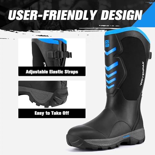 Image of Wovenpak Extra Wide Rubber Boots for Women, Waterproof Hunting Boots with Steel Shank, Insulated Mud Boot, 6mm Neoprene Anti-slip Outdoor Work Boots, Size 6-11