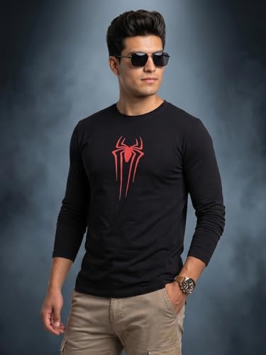 Image of Veirdo Pure Cotton Regular Fit Round Neck Front Chest Printed Raglan Full Sleeve T-Shirt for Men (Sizes: S to 2XL)
