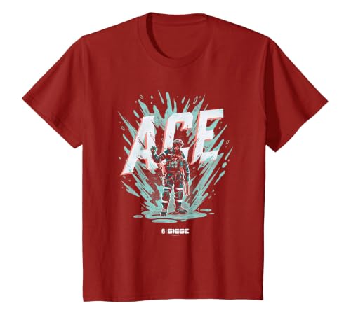 Six Siege ACE Officially Licensed T-Shirt, Youth, Cranberry Red, Large