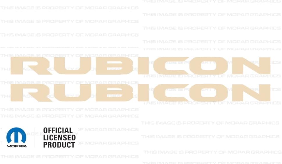 Decal Mods Rubicon Hood Graphic Decal/Sticker fits Jeep Wrangler/Gladiator JL/JT (2019-2024) Tan CTAN (Set of 2) | SJ1Y2