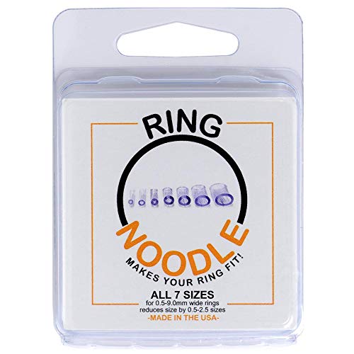 RING NOODLE Ring Guard/Ring Size Adjuster for Thin and Wide Rings - 7 pack (1 of each size) Fits rings 0.5mm to 9.0mm wide - by Ring Size Reducers
