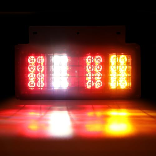 Image of 2 Pack 32 LED Truck Tail Lights Kit with Iron Net Protection, Super Bright Waterproof Brake Turn Signal Reverse Fog Lights for Trailer, RV, Boat & Camper 12 /24V