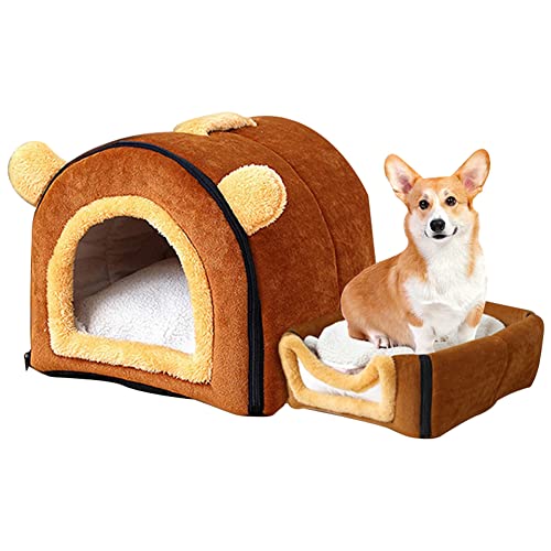 Shizlin Igloo Dog House Washable 2 In 1 Dog Bed House Foldable Warm Indoor Dog House Cat Cave For Small And Medium-Sized Pets Puppy Kitten #TOP3