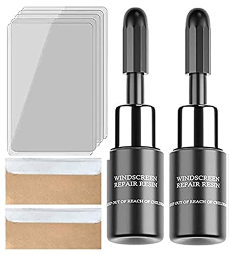 Lanbang Windshield Repair Kit, Windscreen Repair Resin Kit, Auto Glass Repair Kit, Car Cracked Glass Repair Kit, for Auto Glass Crack Crater and Scratch Fixing (2PCS)