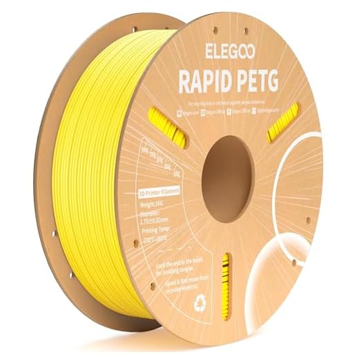 ELEGOO Rapid PETG Filament 1.75mm Yellow 1KG, High Speed 30-600mm/s 3D Printer Filament Dimensional Accuracy +/- 0.02 mm, 1kg Cardboard Spool(2.2lbs) Fits for Most FDM 3D Printers