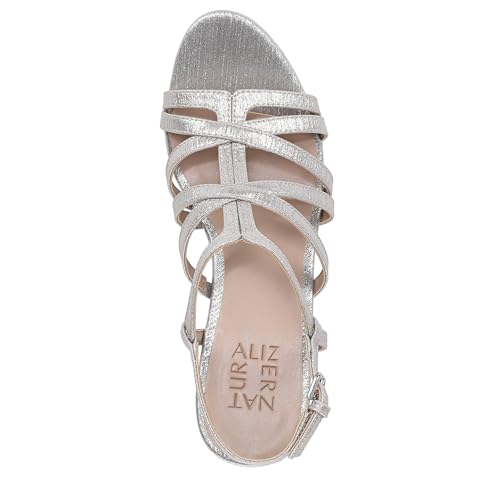 Image of Naturalizer Women's Baylor Heeled Sandal Soft Silver Metallic 7.5 M