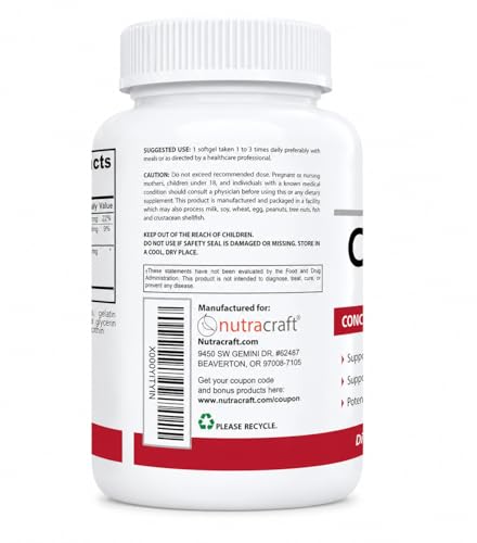 Nutracraft Cranberry Extract 50:1 Softgels with Vitamins C & E #TOP1