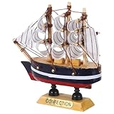 BESTonZON Segelboot Schiffsmodell aus Natürlichem Holz 10cm Filigrane Segelboot Dekoration für Zuhause Umweltfreundliches Holz Bastelset Maritime Innenraumgestaltung Zufällige Farbe