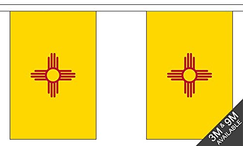 Flagtex New Mexico Fabric Bunting – 9m with 30 Flags – Indoor & Outdoor Decoration – String Flags Banners NM State USA American Southwest West — image 1