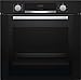 Bosch HBA334YB0 Serie 4 Einbau-Backofen, 60 x 60 cm, EcoClean Direct Reinigungshilfe, 3D Heißluft Backen auf 3 Ebenen, LED-Display, Versenkknebel, Schnellaufheizung, Kindersicherung
