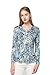 Silk Printed Long Sleeve T-Shirt Top Undershirt Blue M