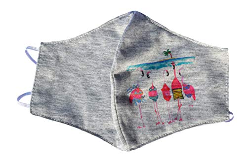 Masque en tissu imprime animal - oiseau - flamant rose - tissu double épaisseur - Lavable et réutilisable Cover