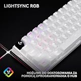 Logitech G PRO X 60 LIGHTSPEED, bezprzewodowa klawiatura do gier, ultra-kompaktowa, mechaniczna TKL 60%, LIGHTSYNC RGB, podwójne nakładki z PBT, przełączniki optyczne, Windows PC, US INTL - Biały