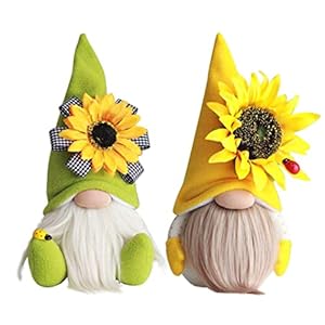 NIDONE Bee Day GNOME Sunflower Faceless Doll Plush Elf Dwarf Doll Ornament Dekoration für Home Schlafzimmer Desktop…