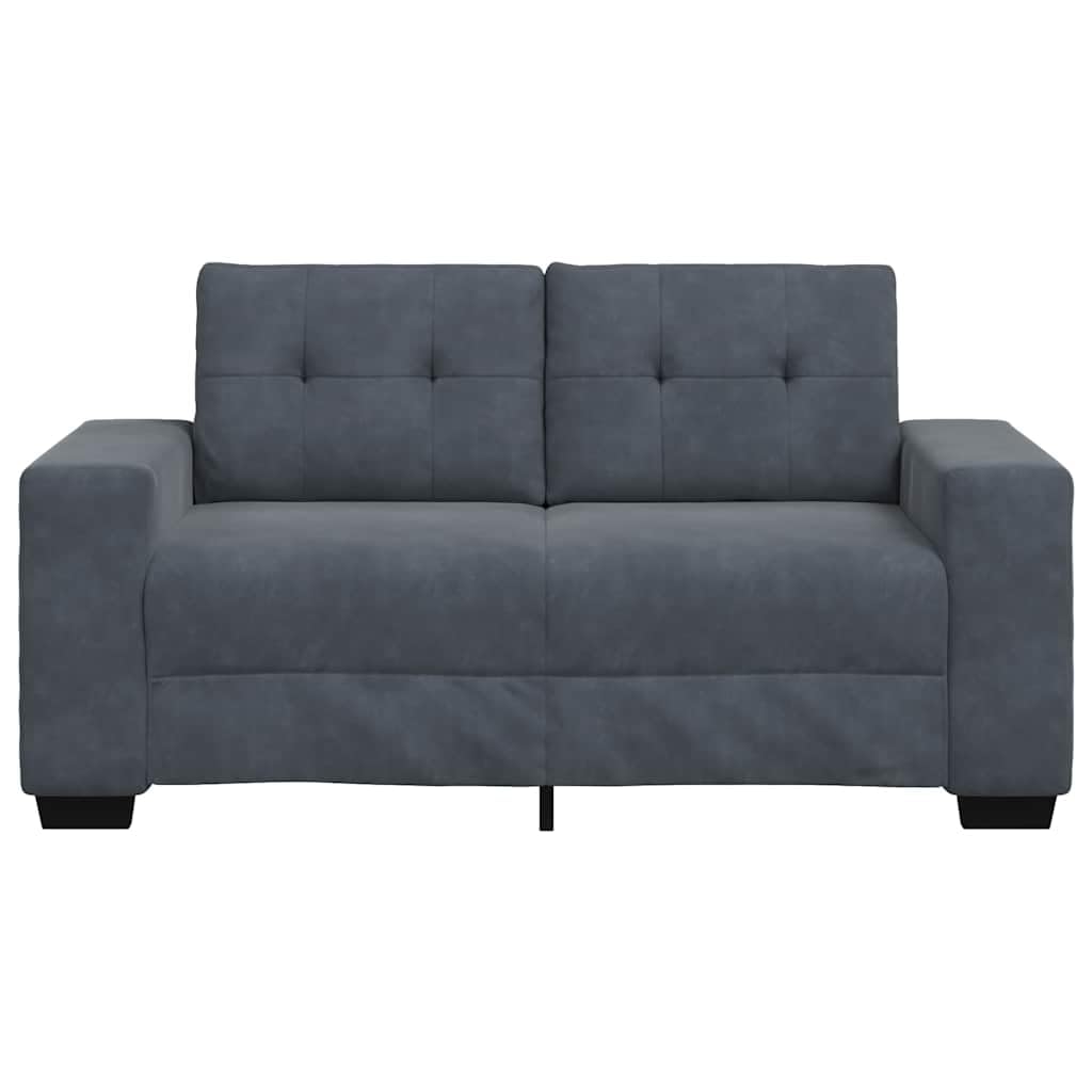 Canapé 2 Places, Causeuse de Salon Fauteuil Sofa 2 Places Causeuse Gris foncé 160 x 77 x 82 cm Velours
