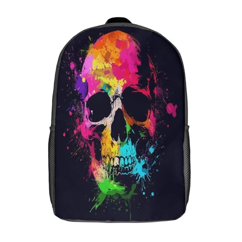 Sac à dos enfant motif tête de mort souple 3D pour voyage 43cm