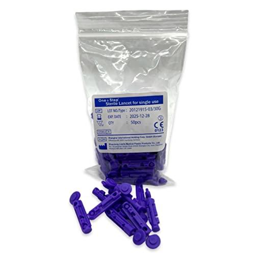 One Step Sterile 30g Lancets, 300 x Lancets for Diabetes Testing, Twist Top Sterile 28 Gauge Diabetic Blood Lancet, Single Use Glucose, Sugar, Keto Pen Style Lancets, Fits Most Lancing Devices