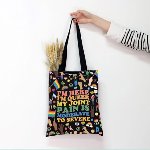 Bolso tote MNIGIU con bandera arcoíris para orgullo LGBTQ+ miniatura 6