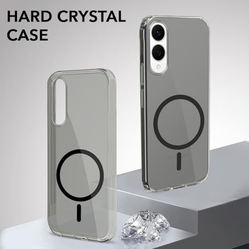 Image of Jkobi Lifetime Anti-Yellow MagSafe Compatible Clear Back Cover Case for Samsung Galaxy S25 Edge (Sleek Hard Crystal | Shockproof and Camera Protection)