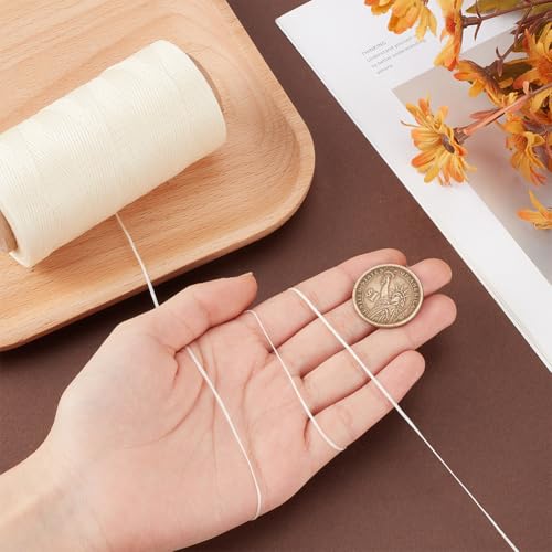 Hilo de lino encerado de cuero 284 yardas 0.8mm beige miniatura 3