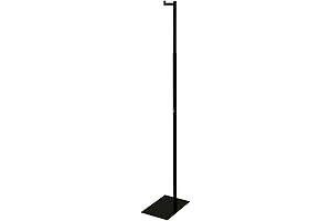 SSWBasics Adjustable Black Costumer Stand – Single Arm Clothes Rack