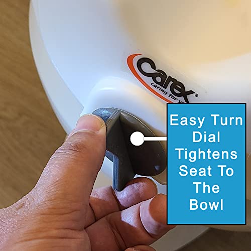 Carex 4.5 Inch Raised Toilet Seat With Arms - For Elongated Toilets, Elevated Toilet Riser With Removable Padded Handles, Easy On And Off, 300Lb Weight Capacity, White #TOP5