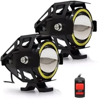 Par Farol de Milha Auxiliar Para Moto U7 de LED Angel Eyes KNUP - KP-MT03
