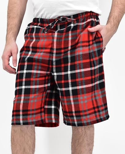 Image of Andrew Scott Men's Cotton Flannel Soft Woven Lounge PJ Shorts | Drawstring & Pockets | Multi Packs